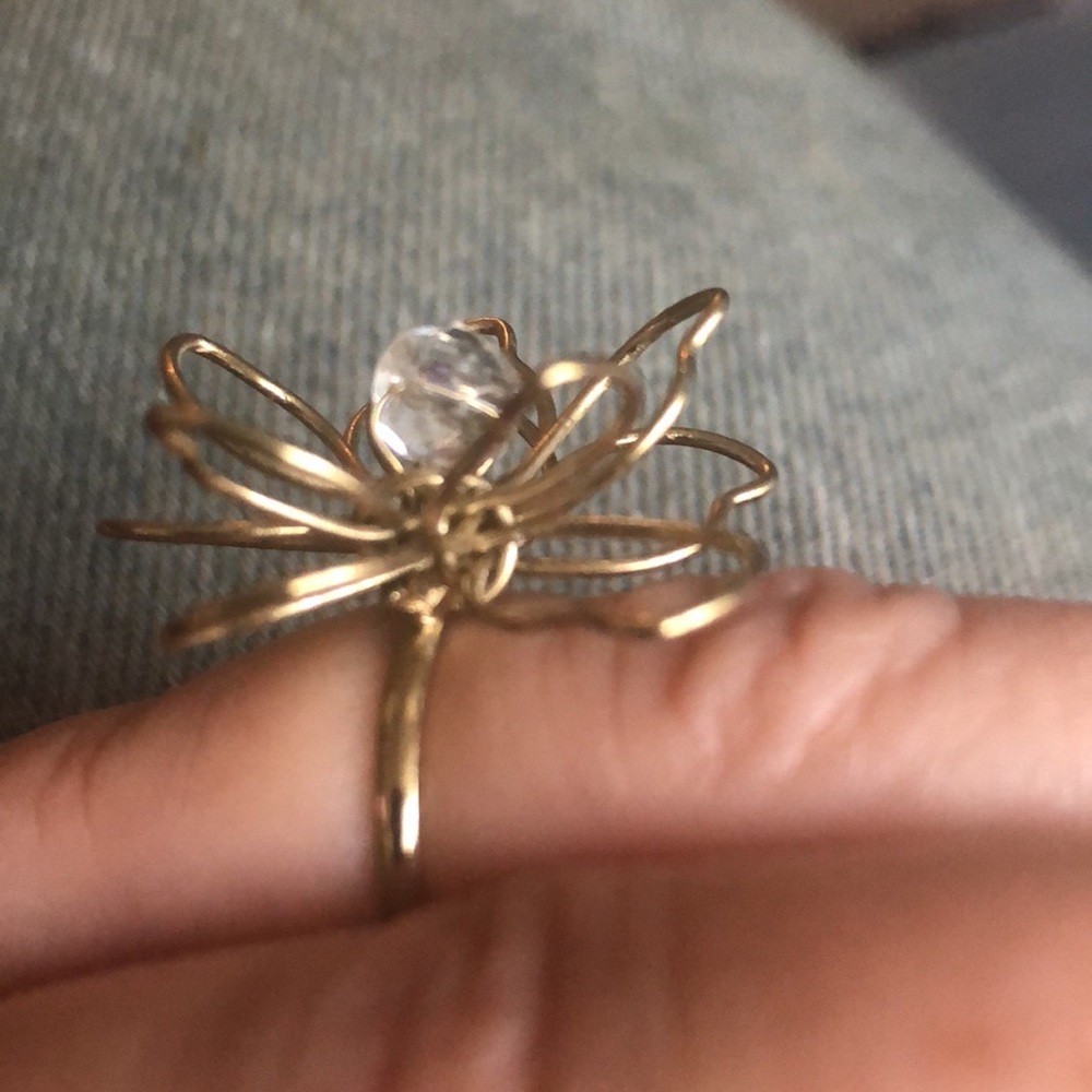 🇺🇸Wire flower ring - Picture 2 of 3